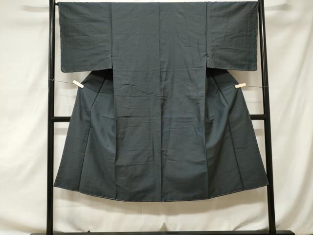 平和屋着物■男性　紬　藍鉄色　正絹　逸品　CAAZ5198ev