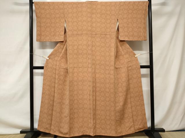 平和屋着物■上質な小紋　絵皿花文　鬼しぼ縮緬　正絹　逸品　CAAZ5214ev