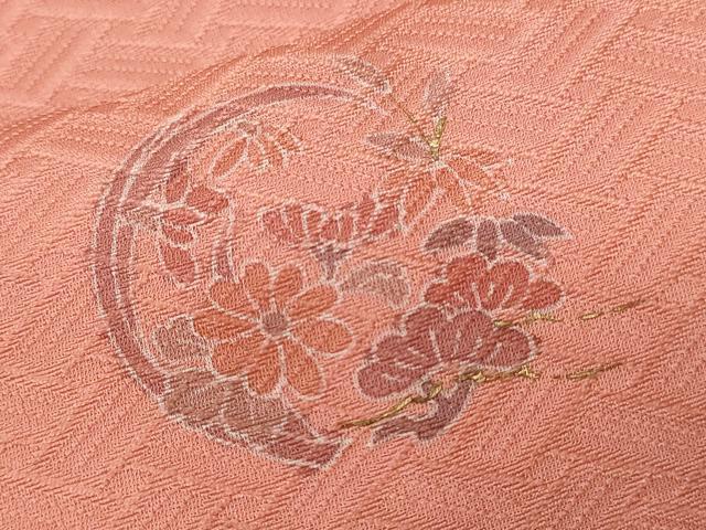 平和屋着物■上質な小紋　草花文　金彩　正絹　逸品　CAAZ5224ev