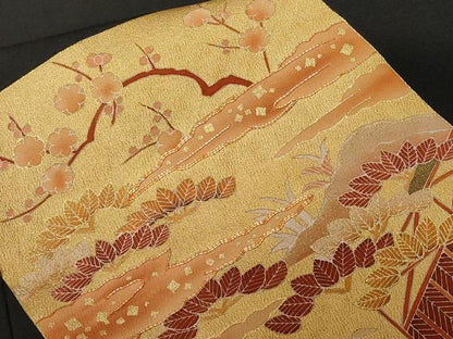 平和屋着物■豪華黒留袖 駒刺繍 色紙重ね風景文 金彩 正絹 逸品 CAAZ5243ev
