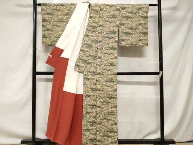 平和屋着物■上質な小紋　型染め　御所解文　正絹　逸品　CAAZ5248ev