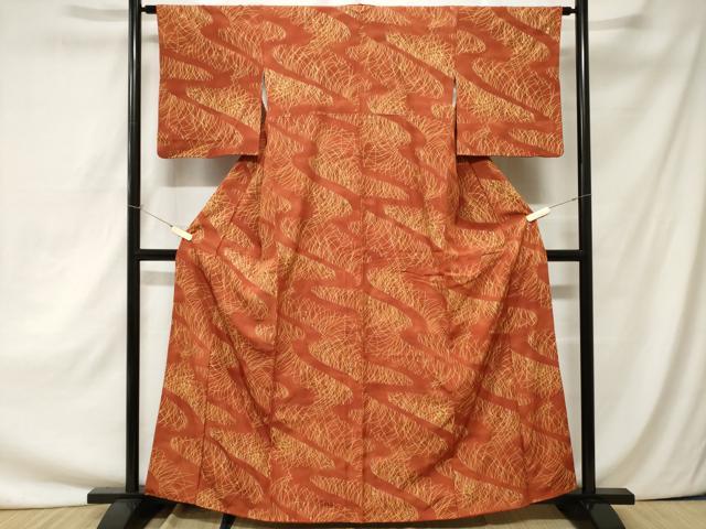 平和屋着物■上質な小紋　流水に芒　正絹　逸品　CAAZ5306ev