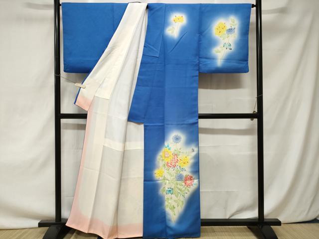平和屋着物■訪問着　手描き　枝花文　暈し染め　金彩　正絹　逸品　CAAZ5323ev