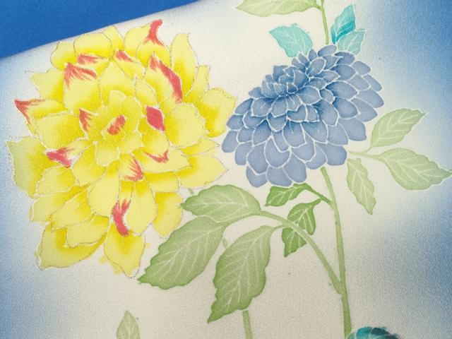 平和屋着物■訪問着　手描き　枝花文　暈し染め　金彩　正絹　逸品　CAAZ5323ev