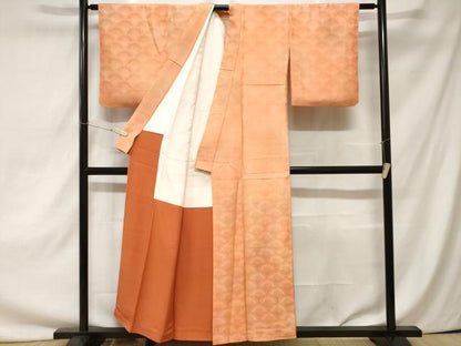 平和屋着物■上質な小紋　花青海波地紋　暈し染め　正絹　逸品　CAAZ5326ev