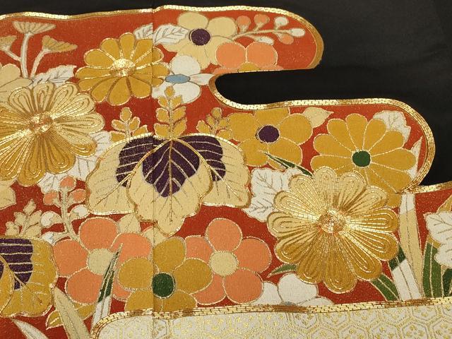 平和屋着物■豪華黒留袖　駒刺繍　エ霞草花文　金彩　正絹　逸品　CAAZ5327ev