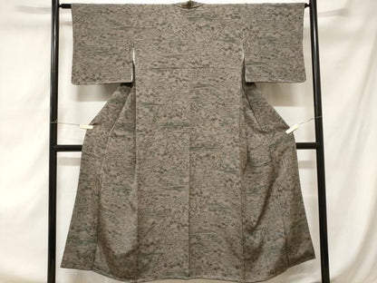 平和屋着物■上質な小紋　型染め　風景文　鬼しぼ縮緬　正絹　逸品　CAAZ5358ev