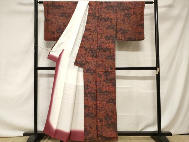 平和屋着物■上質な小紋　雲取り吉祥花文　正絹　逸品　未使用　CAAZ5366ev