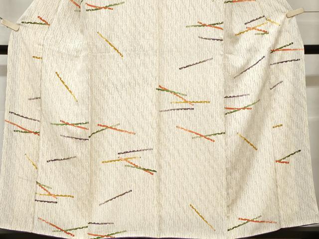 平和屋着物■上質な小紋　横笛花文　金彩　鬼しぼ縮緬　正絹　逸品　CAAZ5395ev