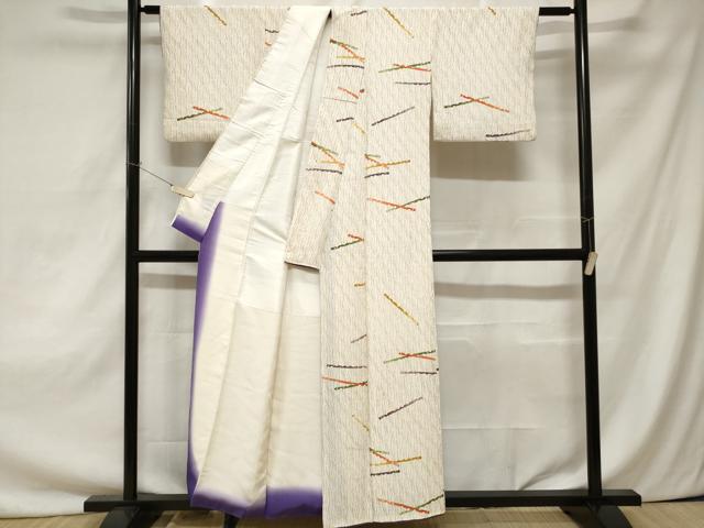 平和屋着物■上質な小紋　横笛花文　金彩　鬼しぼ縮緬　正絹　逸品　CAAZ5395ev