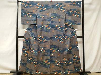 平和屋着物■上質な小紋　青海波花文　金彩　正絹　逸品　CAAZ5412ev