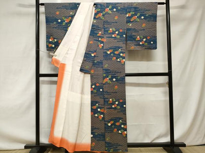 平和屋着物■上質な小紋　青海波花文　金彩　正絹　逸品　CAAZ5412ev