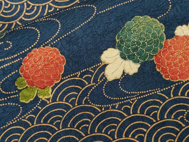 平和屋着物■上質な小紋　青海波花文　金彩　正絹　逸品　CAAZ5412ev