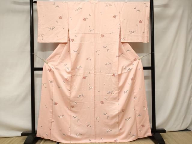 平和屋着物■上質な小紋　椿　正絹　逸品　CAAZ5415ev