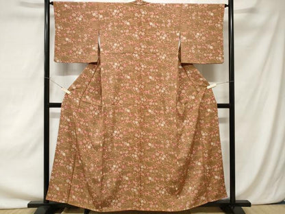 平和屋着物■上質な小紋　立波楓花文　正絹　逸品　CAAZ5428ev