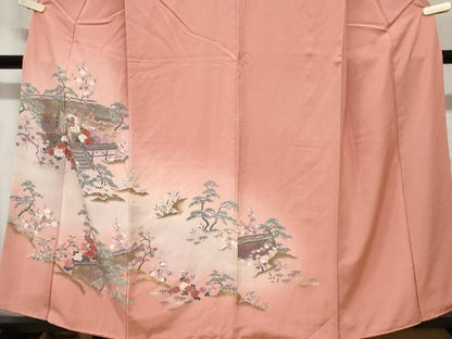 平和屋着物■訪問着　風景花文　暈し染め　金彩　正絹　逸品　CAAZ5476ev