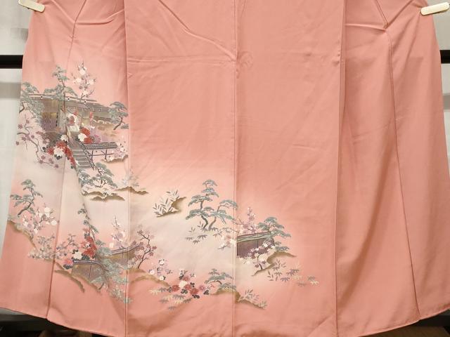 平和屋着物■訪問着　風景花文　暈し染め　金彩　正絹　逸品　CAAZ5476ev