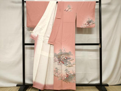 平和屋着物■訪問着　風景花文　暈し染め　金彩　正絹　逸品　CAAZ5476ev