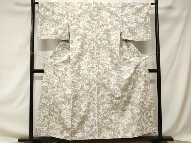 平和屋着物■上質な紬　風景文　正絹　逸品　CAAZ5492ev