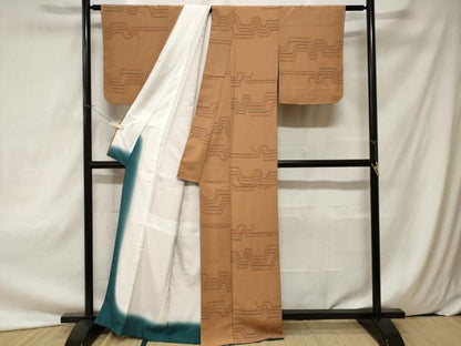 平和屋着物■小紋　横段文　洗える着物　未使用　CAAZ5522ev