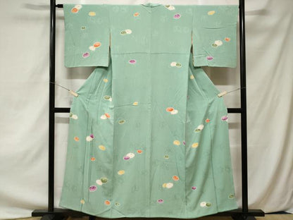 平和屋着物■上質な小紋　万寿菊　暈し染め　正絹　逸品　CAAZ5585ev