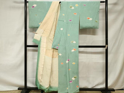 平和屋着物■上質な小紋　万寿菊　暈し染め　正絹　逸品　CAAZ5585ev
