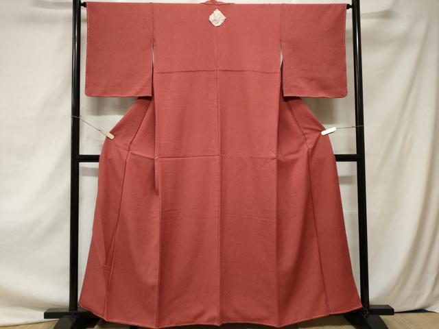 平和屋着物●上質な色無地　紋意匠　暗紅色　正絹　逸品　DAAY9633az 平和屋着物○上質な色無地 紋意匠 暗紅色 正絹 逸品 DAAY9633az 平和