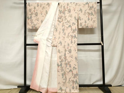 平和屋着物■上質な小紋　陶器花文　金彩　正絹　逸品　CAAZ5791ev