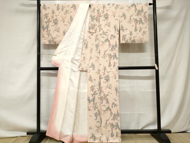 平和屋着物■上質な小紋　陶器花文　金彩　正絹　逸品　CAAZ5791ev
