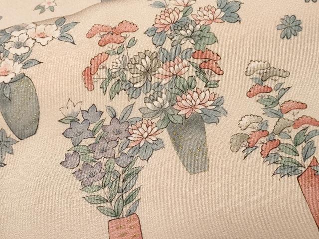 平和屋着物■上質な小紋　陶器花文　金彩　正絹　逸品　CAAZ5791ev