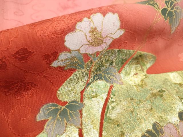 平和屋着物○和装小物 帯締め・帯揚げセット 振袖用 枝花吉祥文 暈