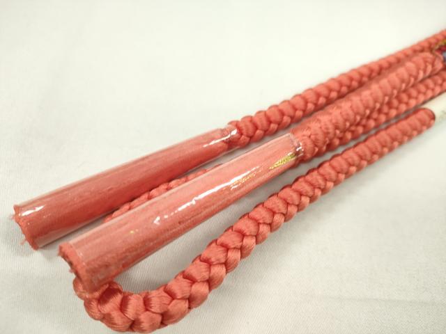 平和屋着物●和装小物 帯締め・帯揚げセット 振袖用 枝花吉祥文 暈し染め 金彩 丸組 逸品 未使用 CAAZ6044ju