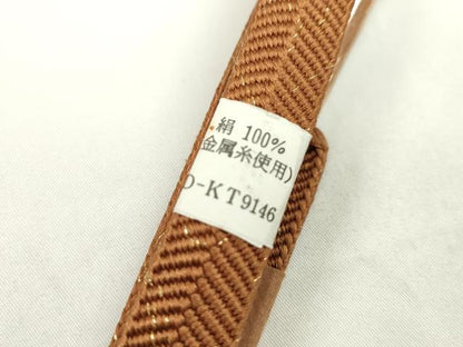 平和屋着物●和装小物 帯締め・帯揚げセット 舞桜文 金彩 逸品 未使用 CAAZ6049ju