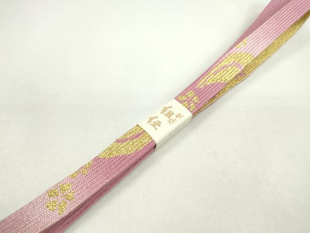 平和屋着物●和装小物　帯締め・帯揚げセット　流水枝花文　暈し染め　丹後ちりめん　高麗組　金糸　逸品　未使用　CAAZ6052ju