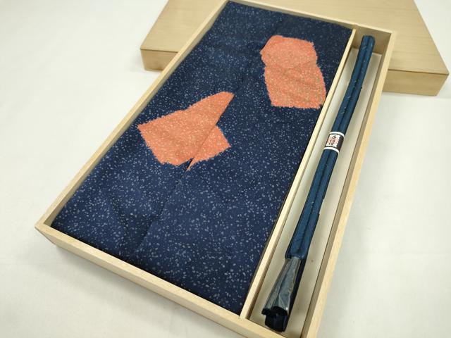 平和屋着物●和装小物 帯締め・帯揚げセット 絞り 破れ色紙吉祥花文 たたき染 金糸 逸品 未使用 CAAZ6058ju