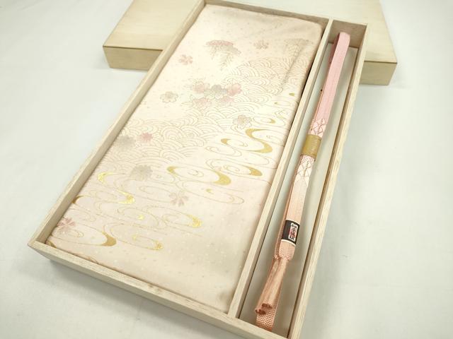 平和屋着物●和装小物　帯締め・帯揚げセット　流水松花文　暈し染め　逸品　未使用　CAAZ6069ju