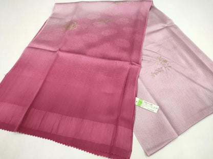 平和屋着物●和装小物 帯締め・帯揚げセット 道長草花文 暈し染め 金彩 逸品 未使用 CAAZ6076ju