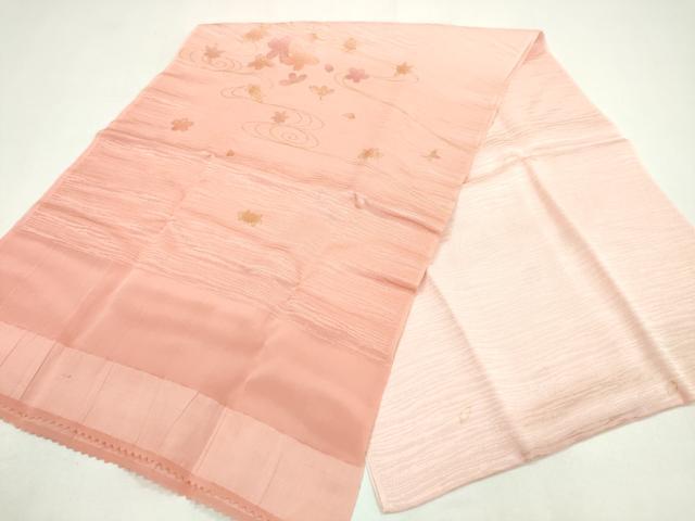 平和屋着物●和装小物 帯締め・帯揚げセット 流水花文 暈し染め 金彩 ラメ糸 逸品 未使用 CAAZ6084ju