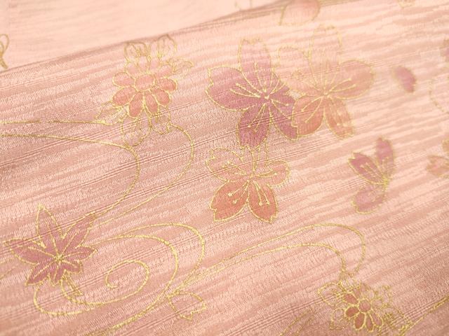 平和屋着物●和装小物 帯締め・帯揚げセット 流水花文 暈し染め 金彩 ラメ糸 逸品 未使用 CAAZ6084ju