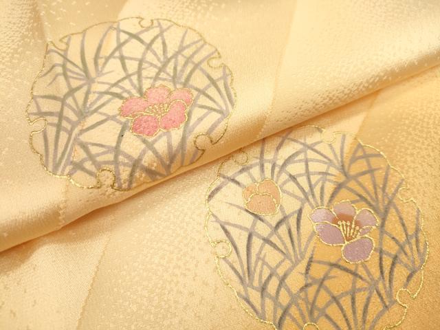 平和屋着物●和装小物 帯締め・帯揚げセット 雪輪草花文 暈し染め 金彩 高麗組 逸品 未使用 CAAZ6085ju