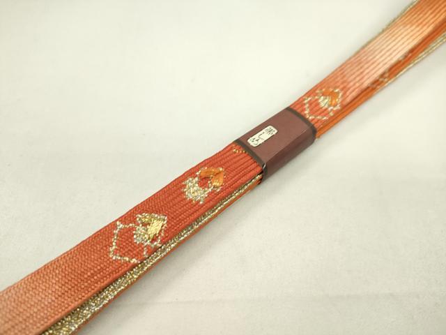 平和屋着物●和装小物 帯締め・帯揚げセット 雪輪草花文 暈し染め 金彩 高麗組 逸品 未使用 CAAZ6085ju