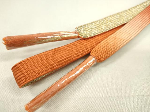 平和屋着物●和装小物 帯締め・帯揚げセット 雪輪草花文 暈し染め 金彩 高麗組 逸品 未使用 CAAZ6085ju