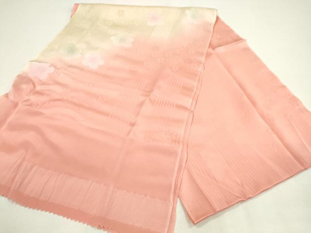 平和屋着物●和装小物 帯締め・帯揚げセット 舞桜文 暈し染め 笹浪組 曙色 逸品 未使用 CAAZ6086ju