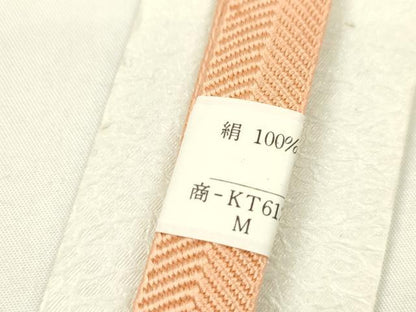 平和屋着物●和装小物 帯締め・帯揚げセット 舞桜文 暈し染め 笹浪組 曙色 逸品 未使用 CAAZ6086ju