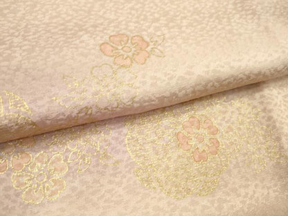 平和屋着物●和装小物 帯締め・帯揚げセット 雲取り草花文 暈し染め 金彩 逸品 未使用 CAAZ6088ju