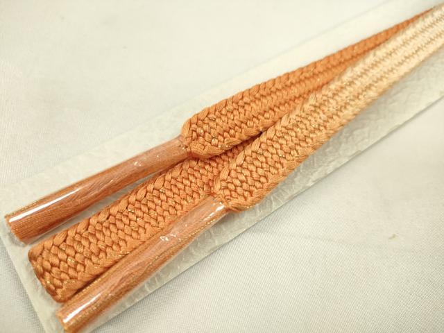 平和屋着物●和装小物 帯締め・帯揚げセット 道長花文 暈し染め 金糸 逸品 未使用 CAAZ6089ju
