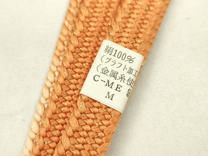 平和屋着物●和装小物 帯締め・帯揚げセット 道長花文 暈し染め 金糸 逸品 未使用 CAAZ6089ju