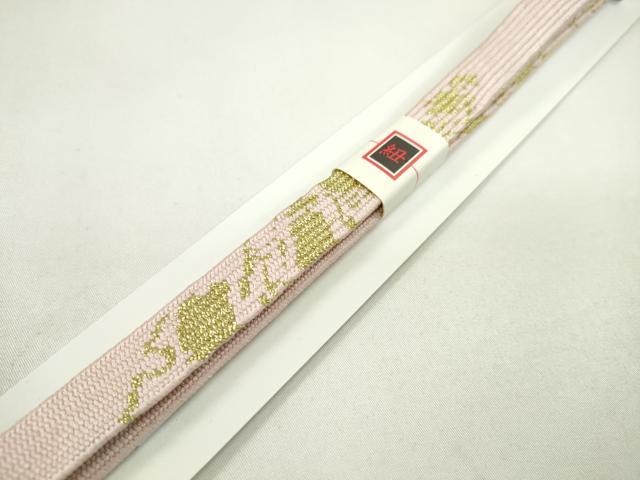 平和屋着物●和装小物 帯締め・帯揚げセット 道長文 高麗組 金糸 逸品 未使用 CAAZ6091ju