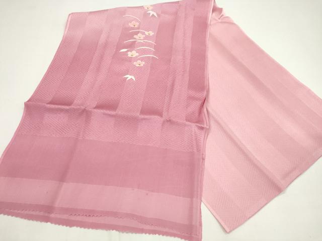 平和屋着物●和装小物 帯締め・帯揚げセット 総刺繍 芝草笹花文 金糸 丸組 逸品 未使用 CAAZ6094ju