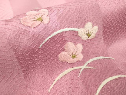 平和屋着物●和装小物 帯締め・帯揚げセット 総刺繍 芝草笹花文 金糸 丸組 逸品 未使用 CAAZ6094ju